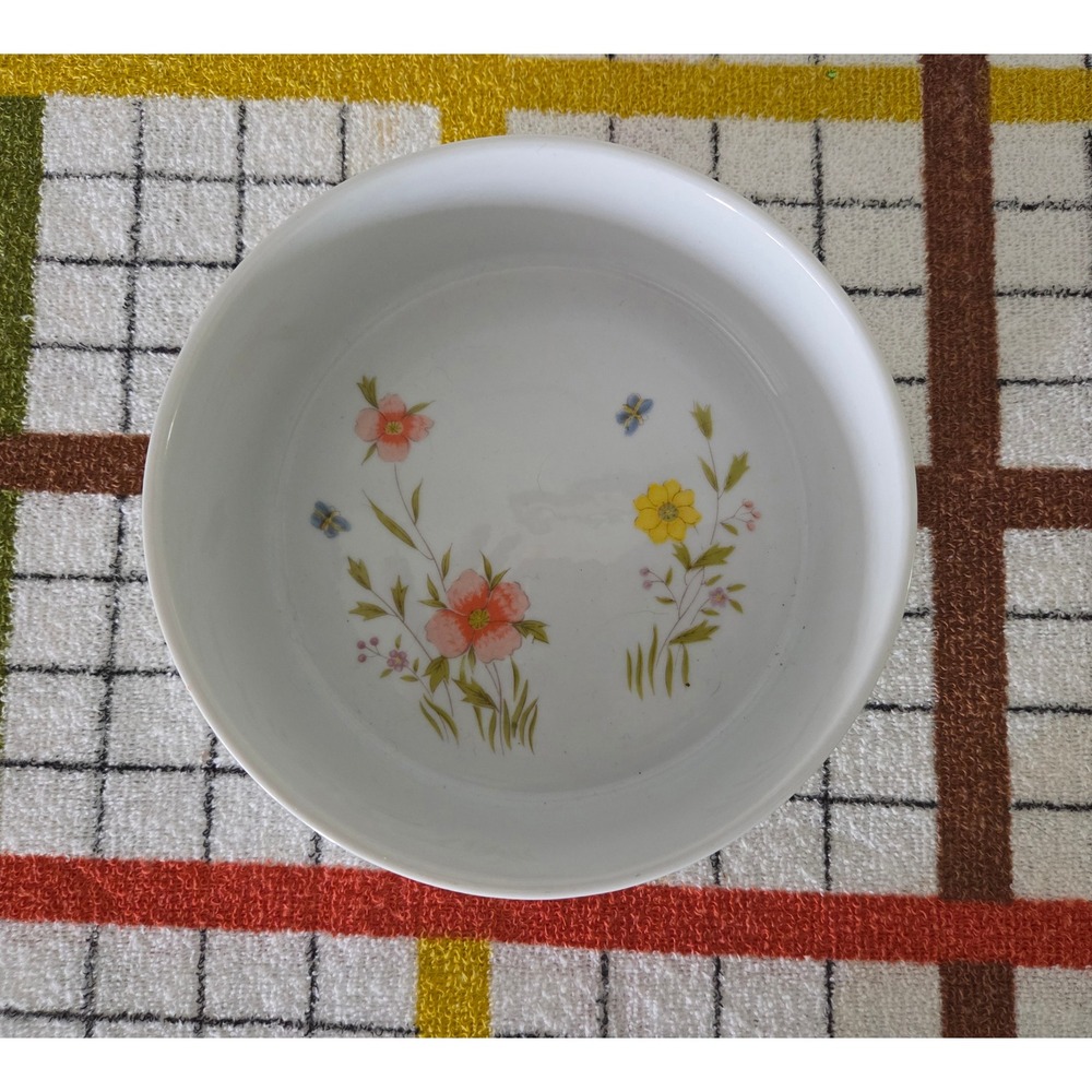 Country Flowers by Andrea Oven to Table Cookware Floral Bowl 6.25 inch Vintage